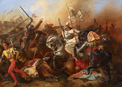 Johanna van Orléans in de strijd door August Gustav Lasinsky